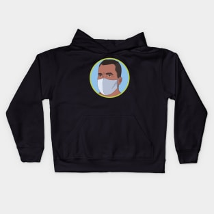 A Man Wearing a Mask Kids Hoodie